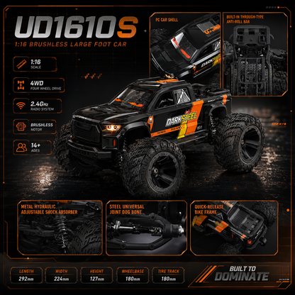 1:16 Dark Steel RC Monster Truck ( Brushless )