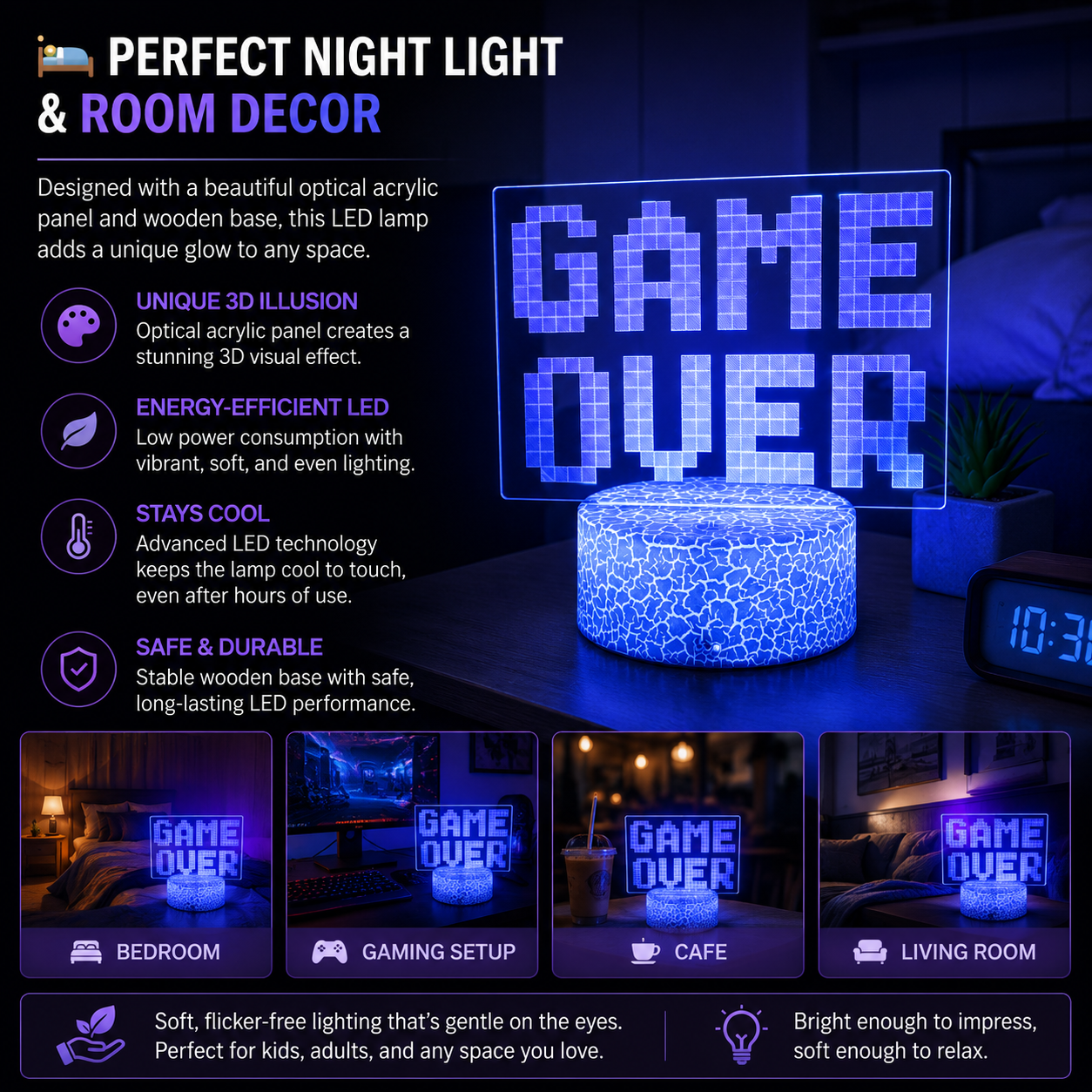Neon 7 Colour Gaming Setup Ambiance Lamp