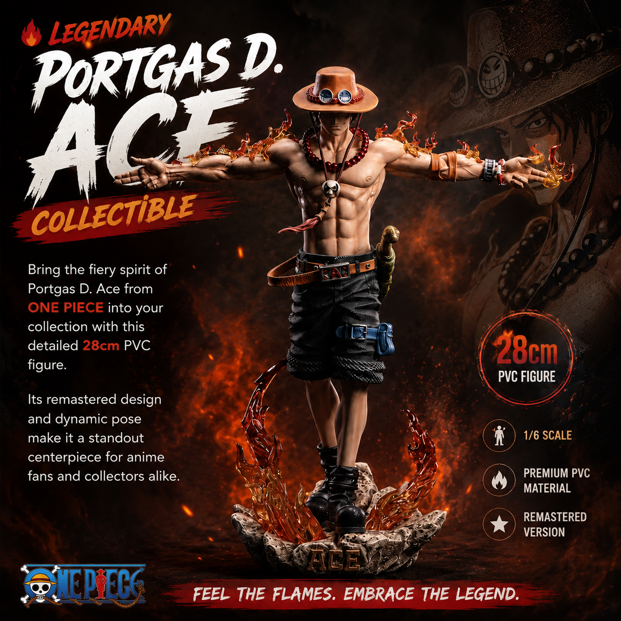 Portgas D. Ace 28cm One Piece Action Figure
