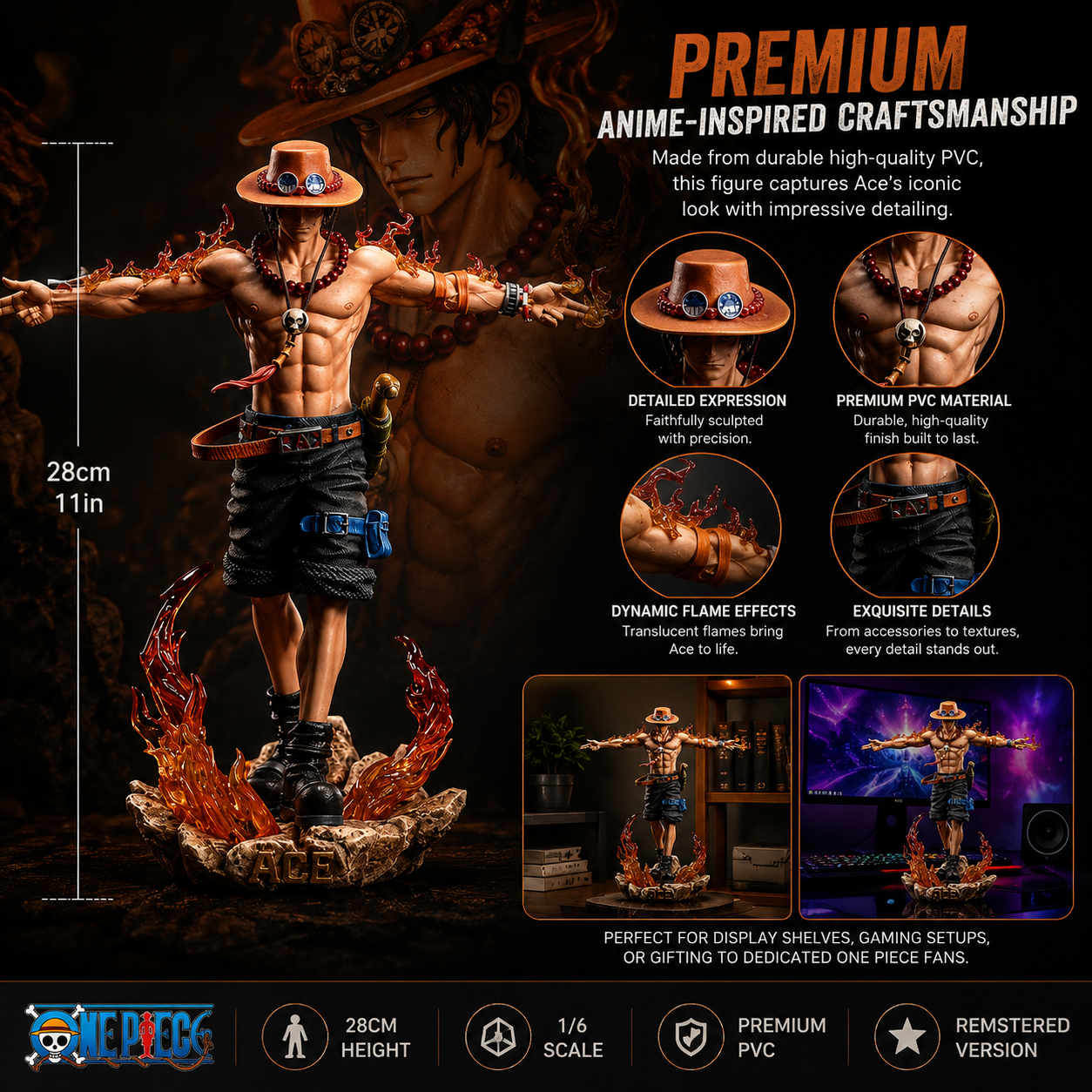 Portgas D. Ace 28cm One Piece Action Figure