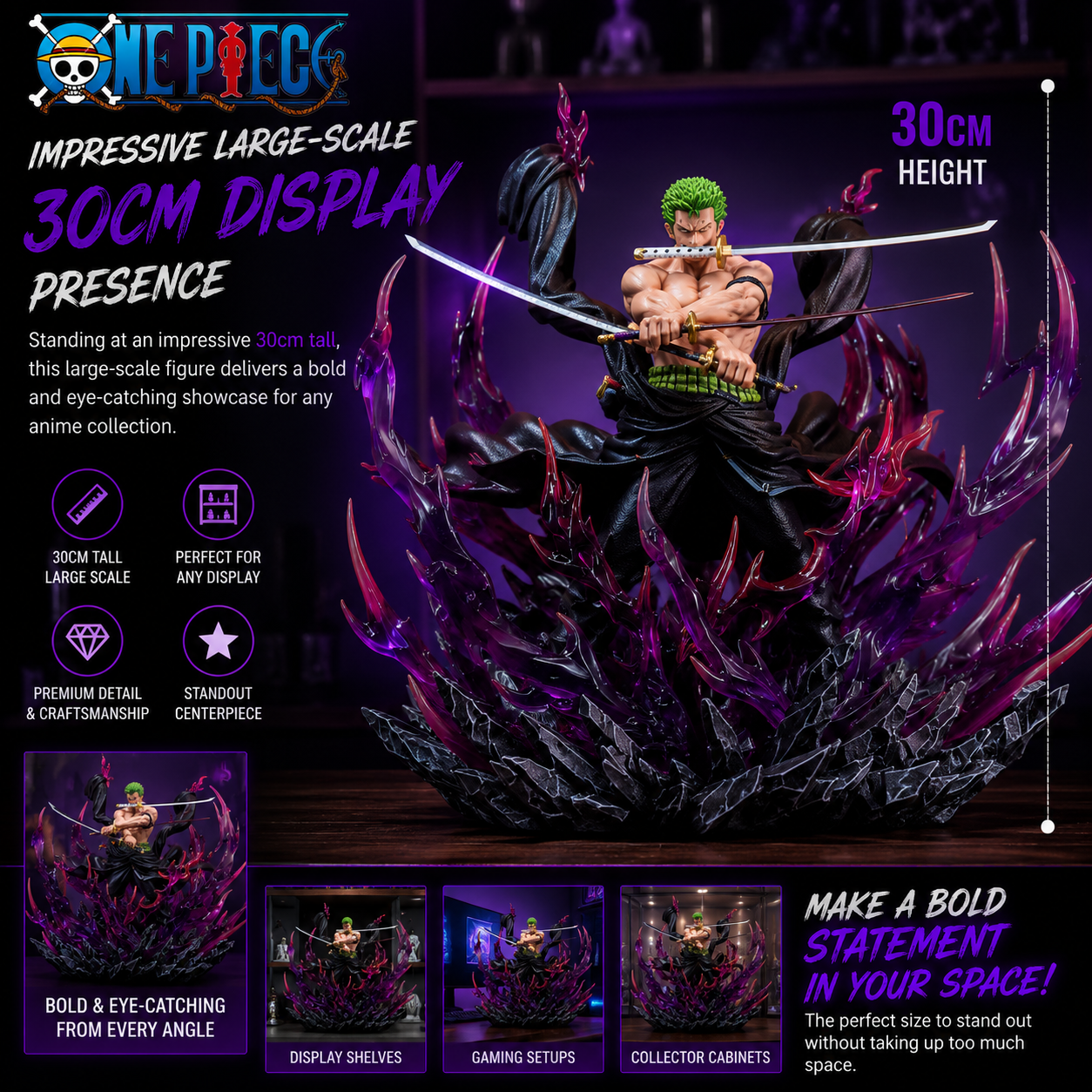 Rorona Zoro Oni Giri Form One Piece Figure 30cm