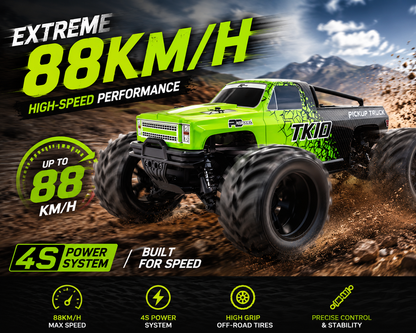 1/10 TK10 88KM/H Brushless Waterproof High-Speed 4WD RC Monster Truck
