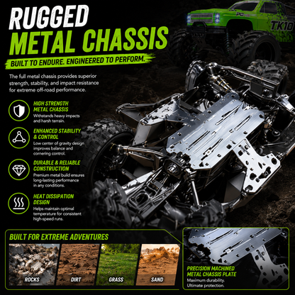 1/10 TK10 88KM/H Brushless Waterproof High-Speed 4WD RC Monster Truck