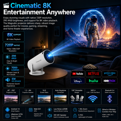Pro Entertainment Projector – Perfect for Movies, Gaming & Streaming