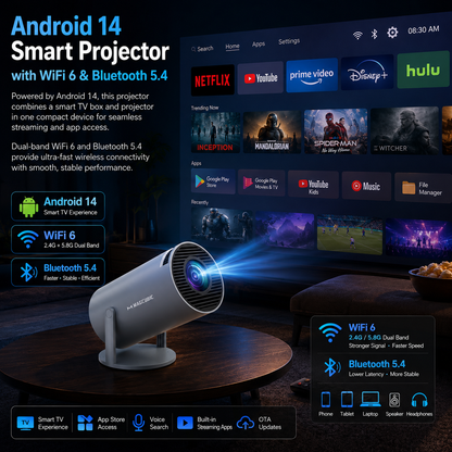 Pro Entertainment Projector – Perfect for Movies, Gaming & Streaming