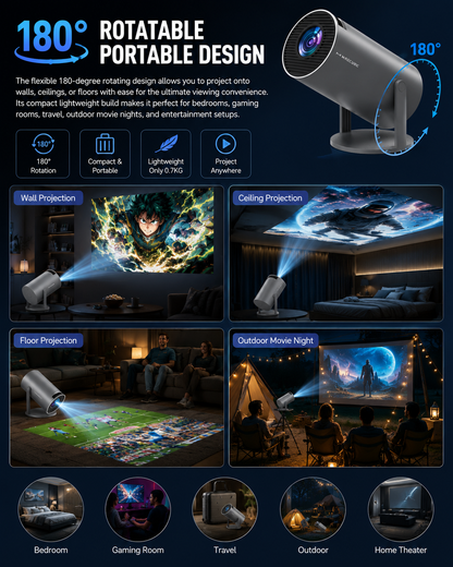 Pro Entertainment Projector – Perfect for Movies, Gaming & Streaming