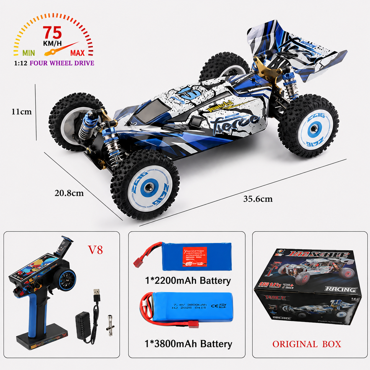 Fierce RC Car 75Km/h 1:12 2.4G ( Brushless )