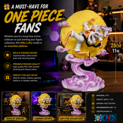 Moon Nika Luffy 26cm One Piece Gear 5 Figure Lamp