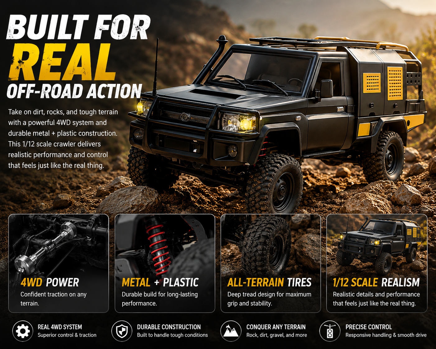 MN82S LC79 2.4G 1:12 Scaled Rock Crawler