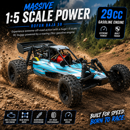 ROFUN Baja 5B 1:5 Scale 29CC Gas Powered RC Buggy – 2 Stroke