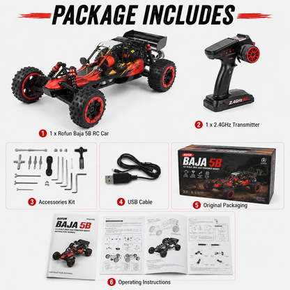 ROFUN Baja 5B 1:5 Scale 29CC Gas Powered RC Buggy – 2 Stroke