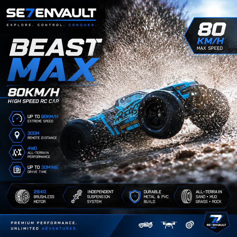 High Speed 4WD BEAST MAX RC Car (80KM/H)