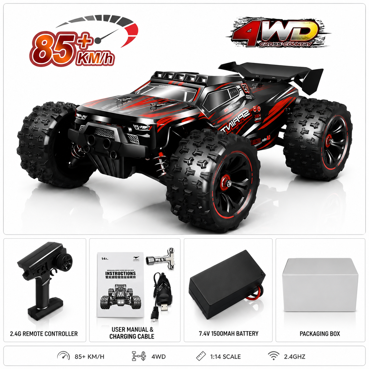 Sprint Rc Truggy 1:16 80KM/H ( Brushless )